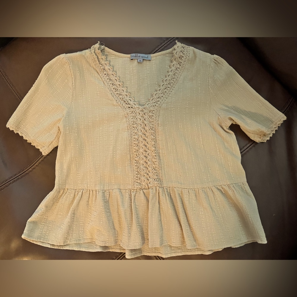 NWOT Yellow Babydoll Top